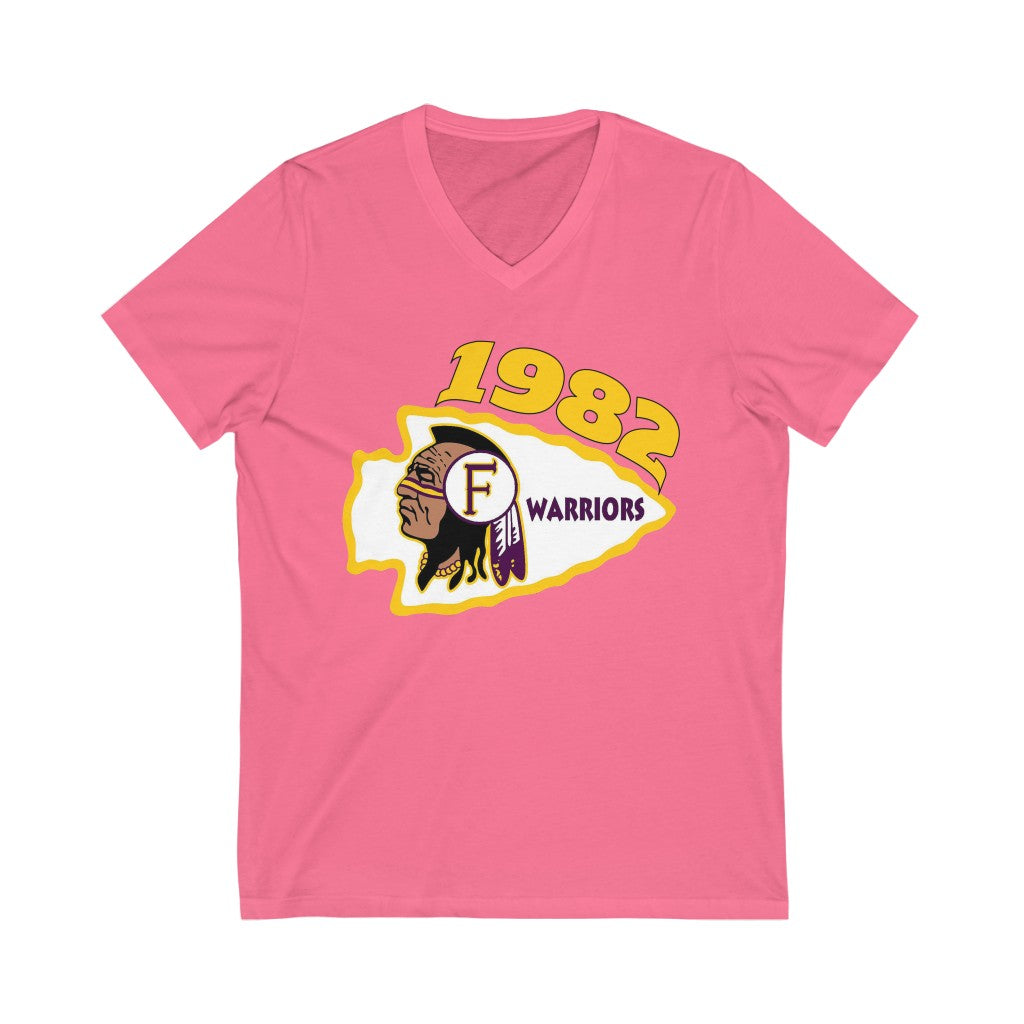 1982 Fresno High Top Side - Unisex Jersey Short Sleeve V-Neck Tee