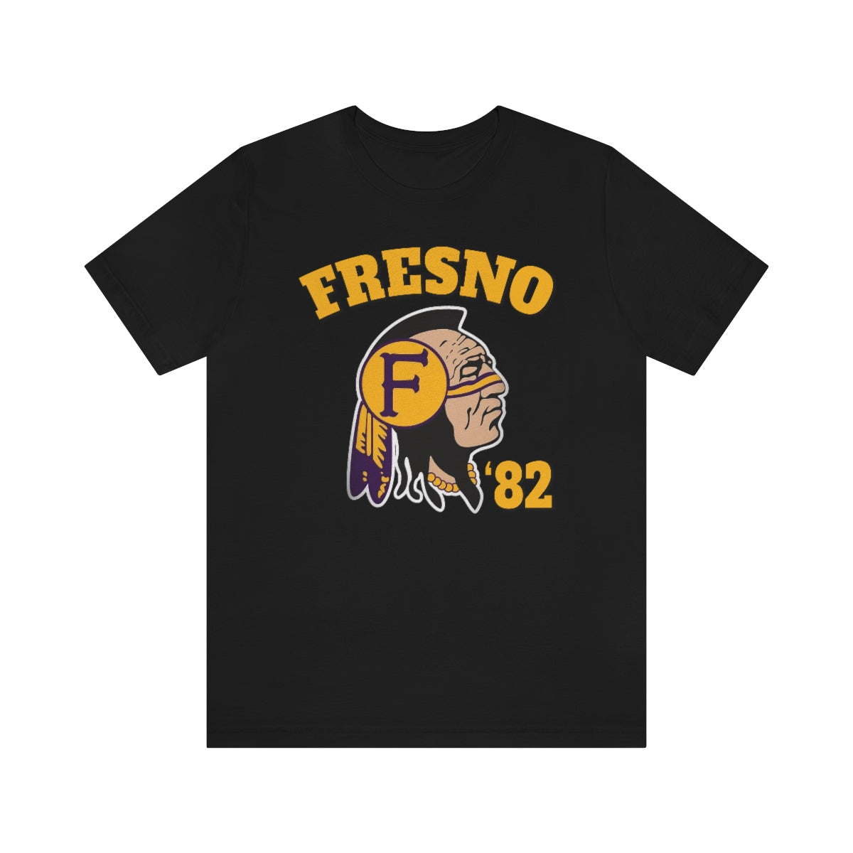 82 Fresno Indian Logo - Unisex Jersey Short Sleeve Tee