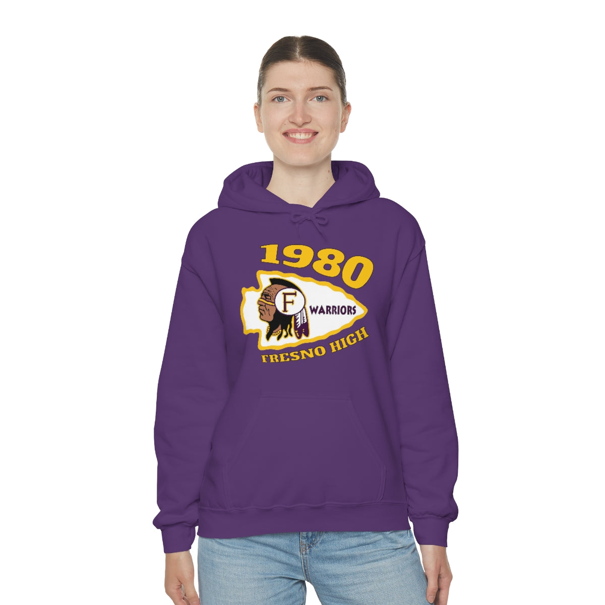 1980 Fresno High Warriors Tomahawk - Unisex Heavy Blend™ Hooded Sweatshirt