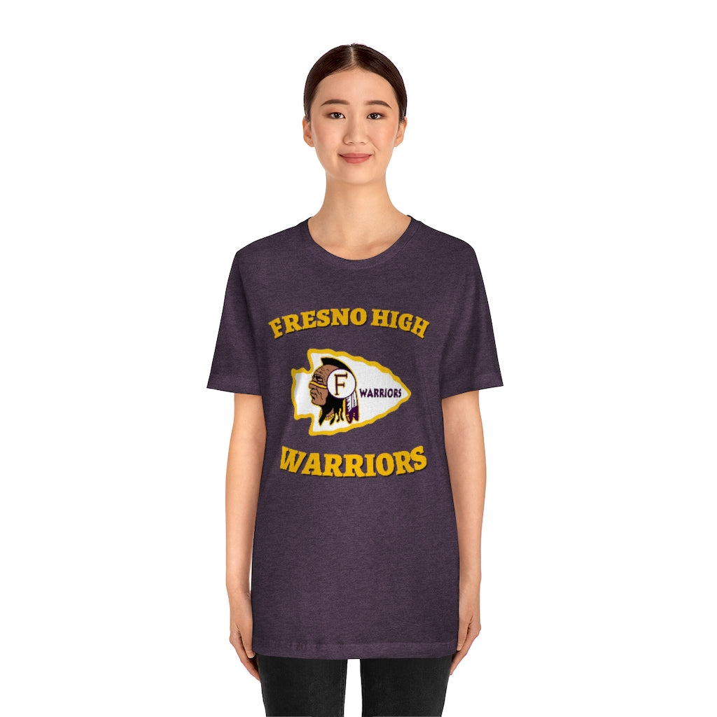 Fresno High Warriors - Curved Gold - Unisex Jersey Short Sleeve Tee