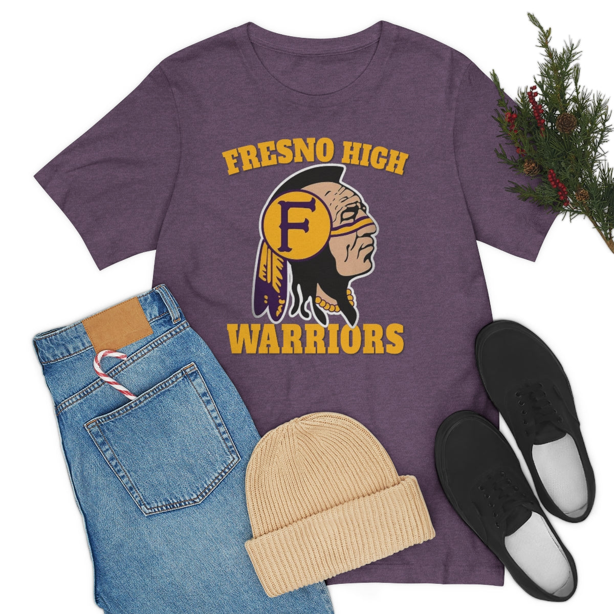 Fresno High Warriors Indian Head 3 - Bella Canvas 3001