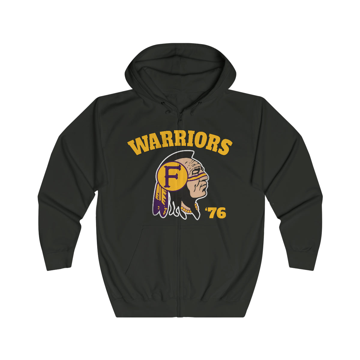 Warriors Indian Logo 76 - Unisex Full Zip Hoodie