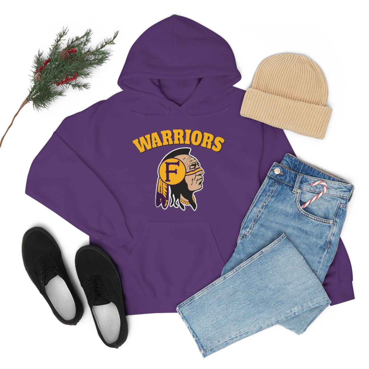 Warriors Indian Head - Unisex Heavy Blend™ Hooded Sweatshirt