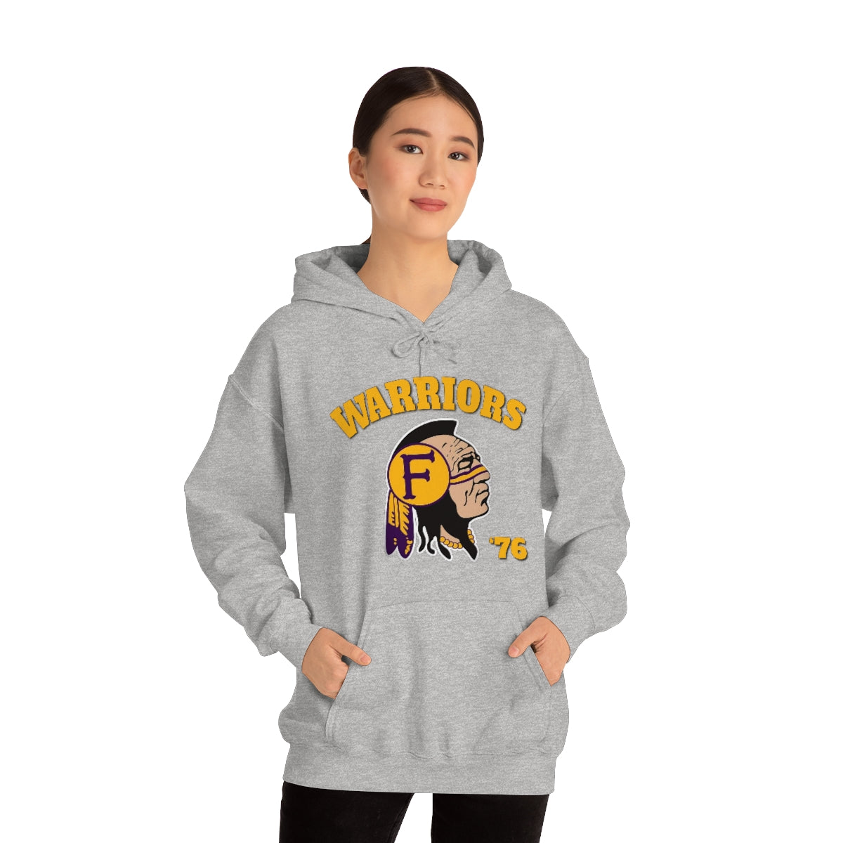 Warriors Indian Logo 76 - Unisex Heavy Blend™ Hooded Sweatshirt