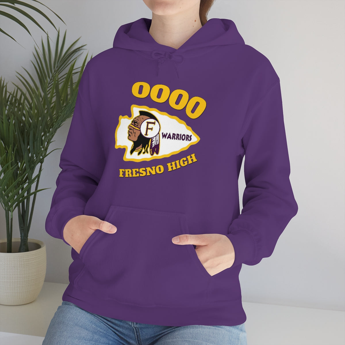 0000 Fresno High Tomahawk Logo - Unisex Heavy Blend™ Hooded Sweatshirt