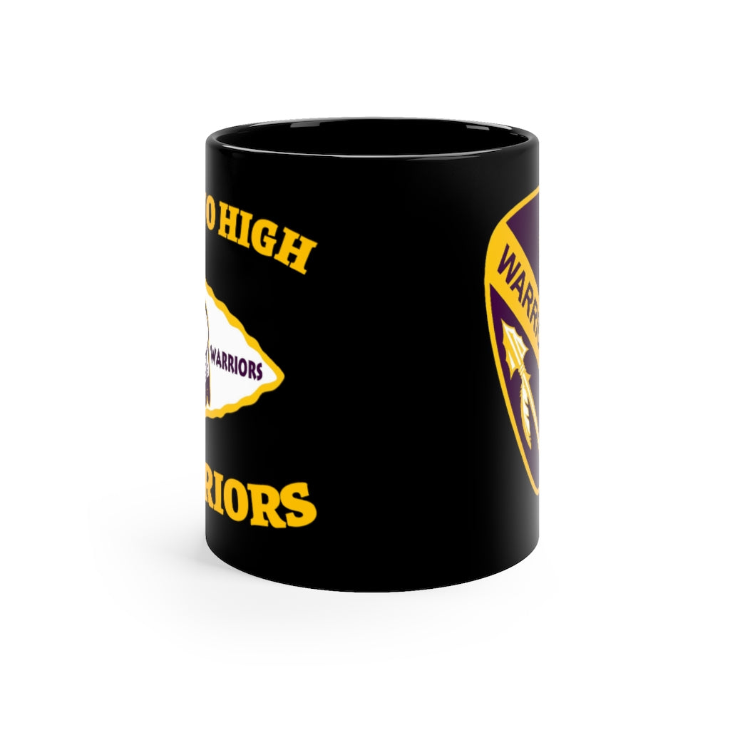 Fresno High Warriors Tomahawk Gold + Guitar Pick - Black Coffee Mug, 11oz