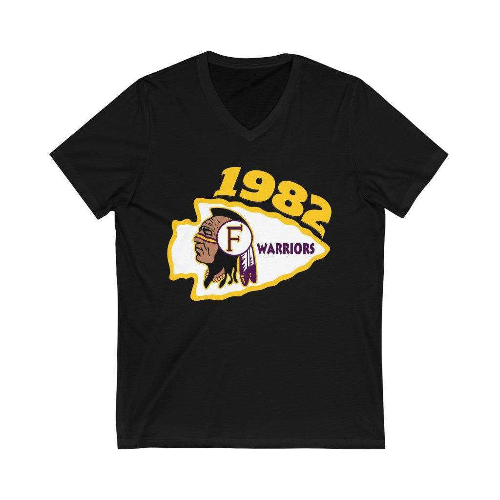 1982 Fresno High Top Side - Unisex Jersey Short Sleeve V-Neck Tee