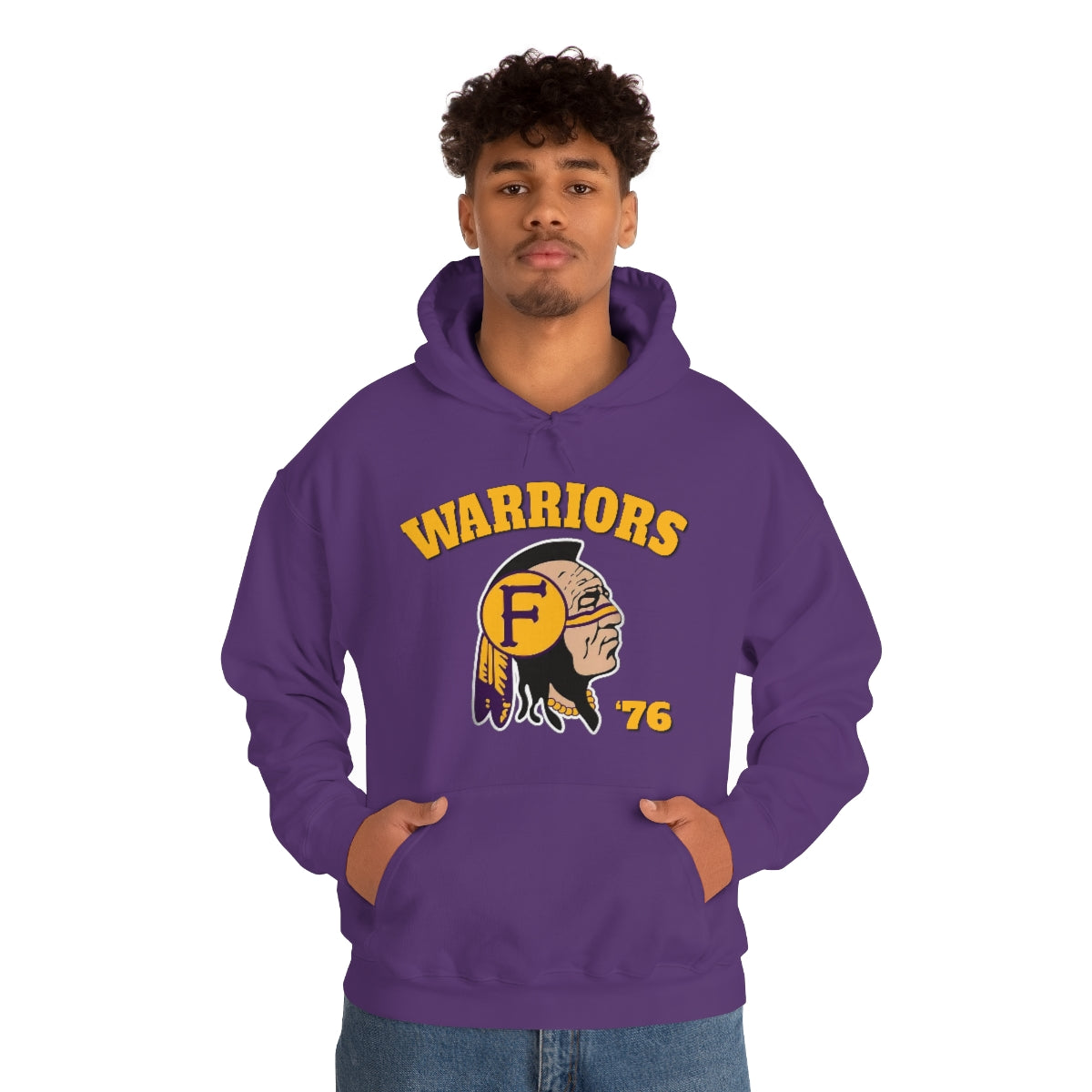 Warriors Indian Logo 76 - Unisex Heavy Blend™ Hooded Sweatshirt