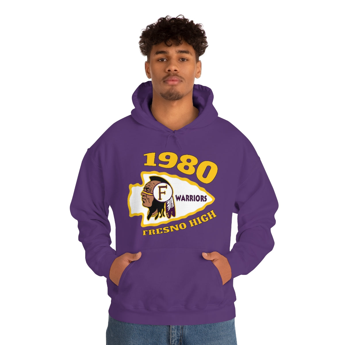 1980 Fresno High Warriors Tomahawk - Unisex Heavy Blend™ Hooded Sweatshirt