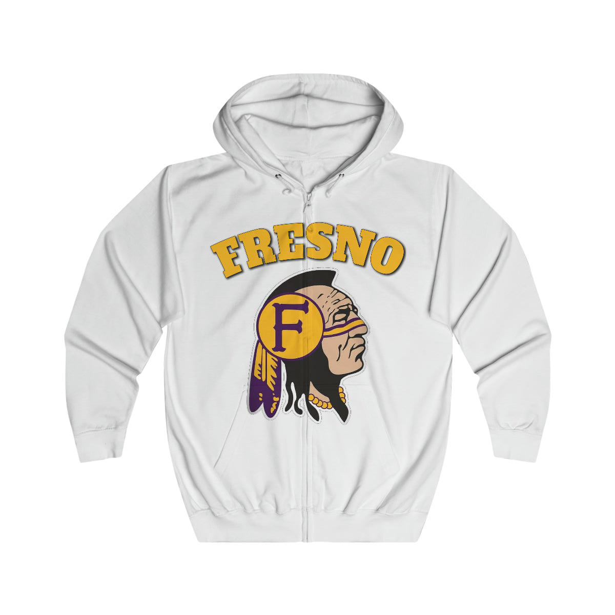 Fresno Indian Logo - Unisex Full Zip Hoodie