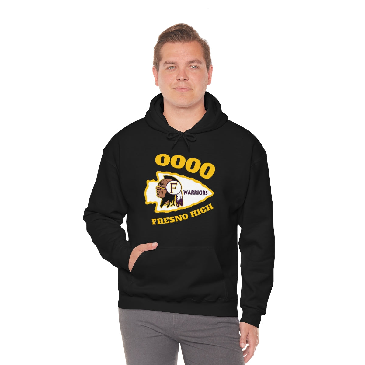 0000 Fresno High Tomahawk Logo - Unisex Heavy Blend™ Hooded Sweatshirt