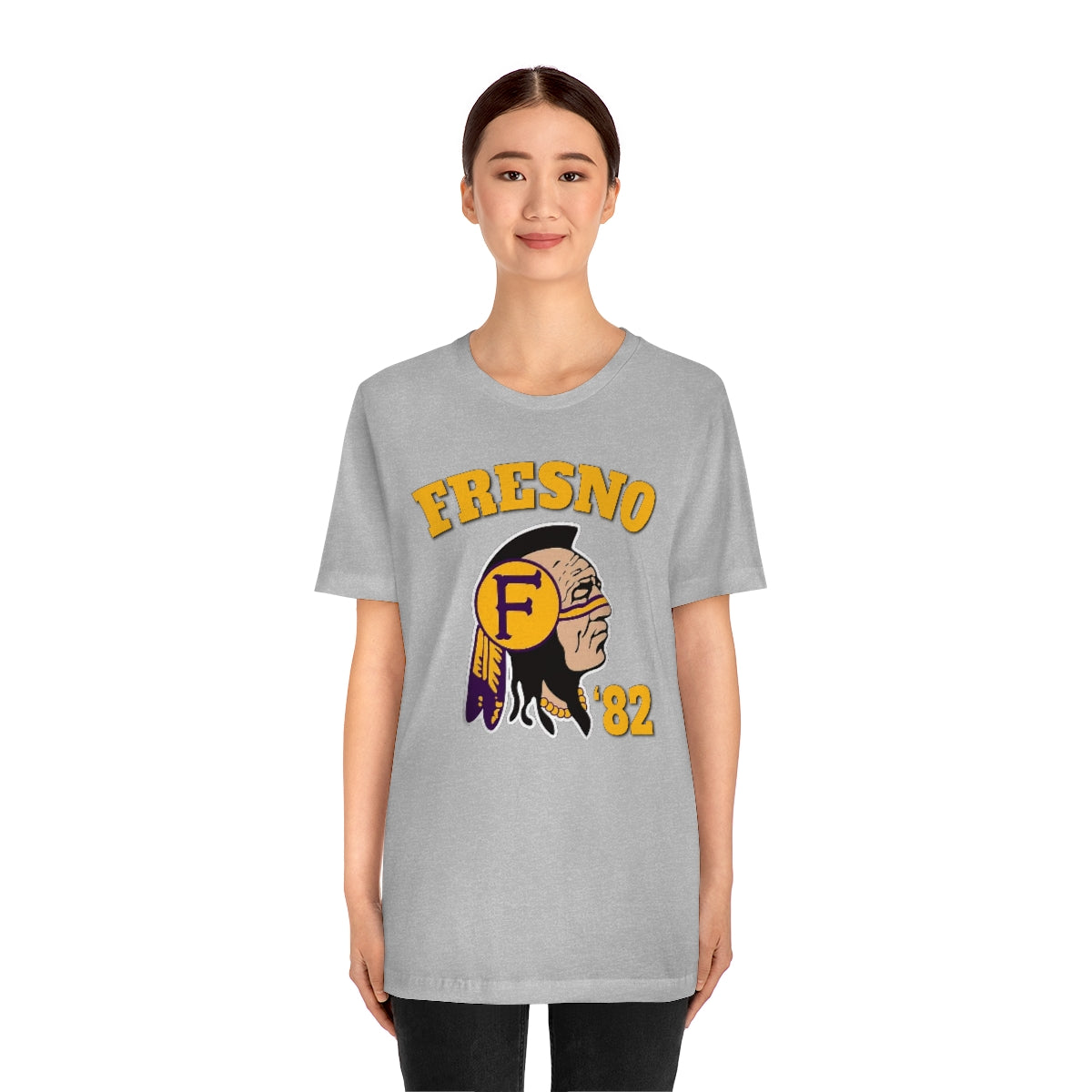 82 Fresno Indian Logo - Unisex Jersey Short Sleeve Tee