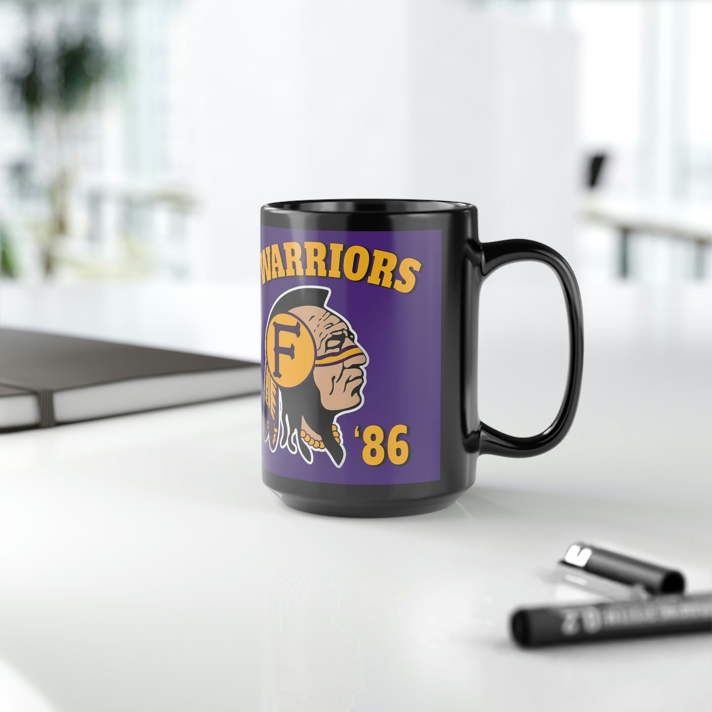 86 Warriors - Black Mug, 15oz