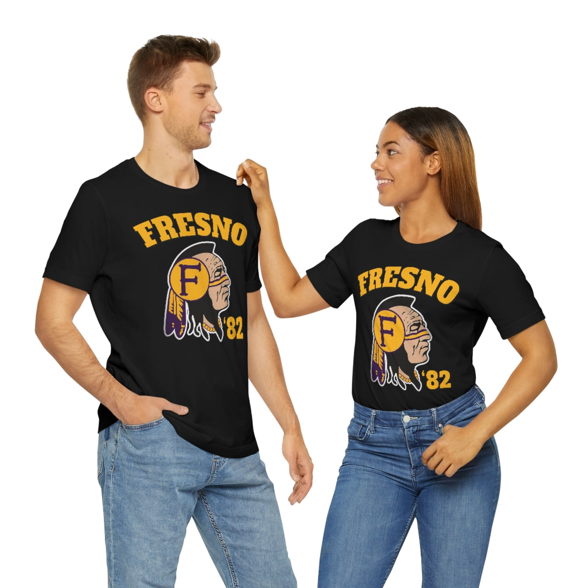 82 Fresno Indian Logo - Unisex Jersey Short Sleeve Tee