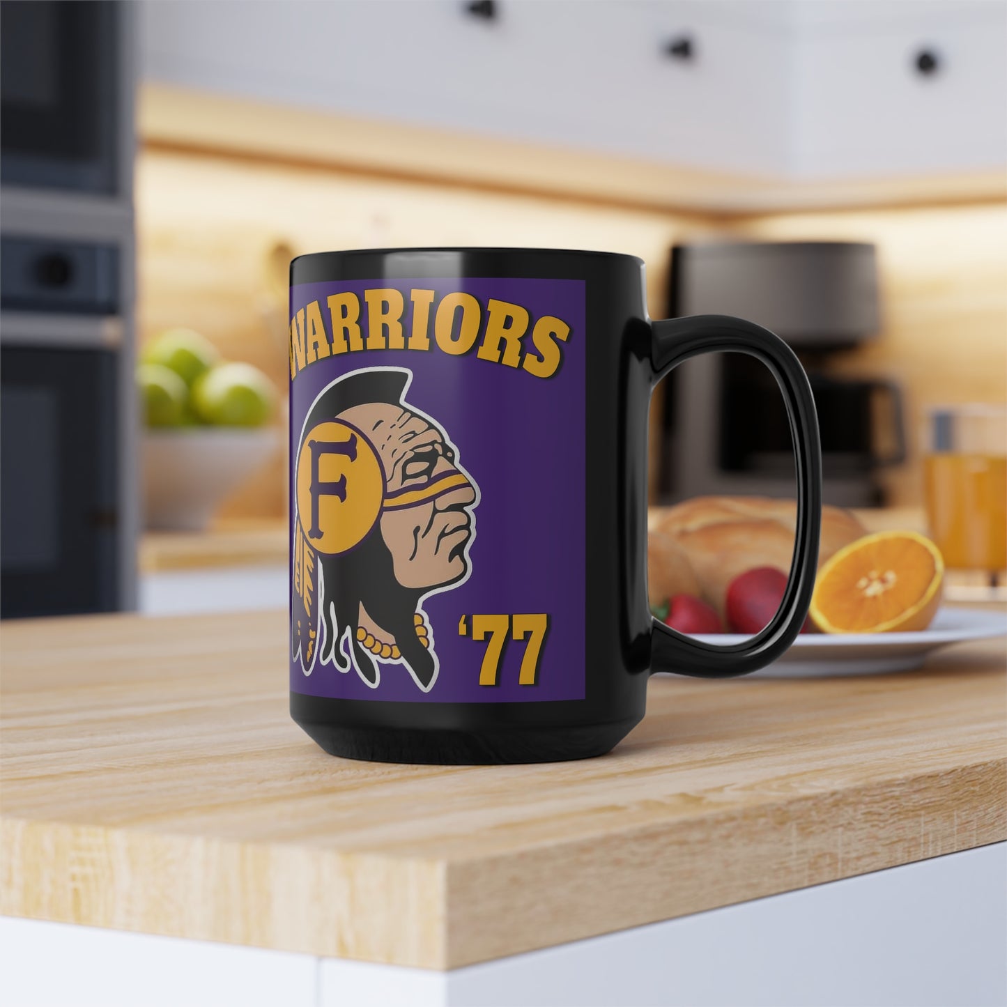 77 Fresno High Warriors - Black Mug, 15oz