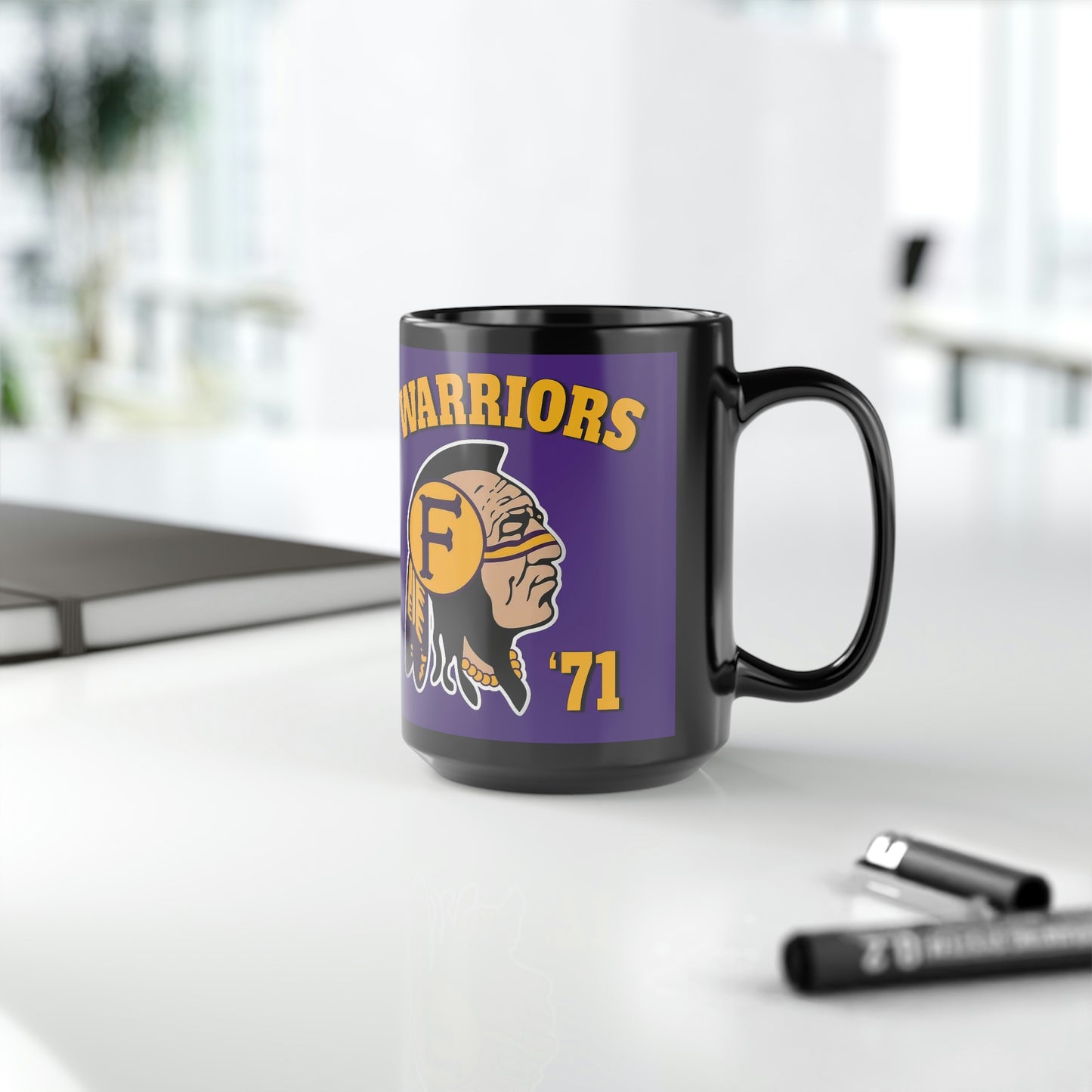 71 Warriors - Black Mug, 15oz