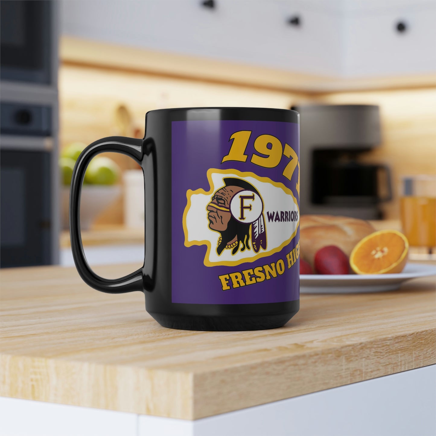 1971 Fresno High Arrowhead - Black Mug, 15oz