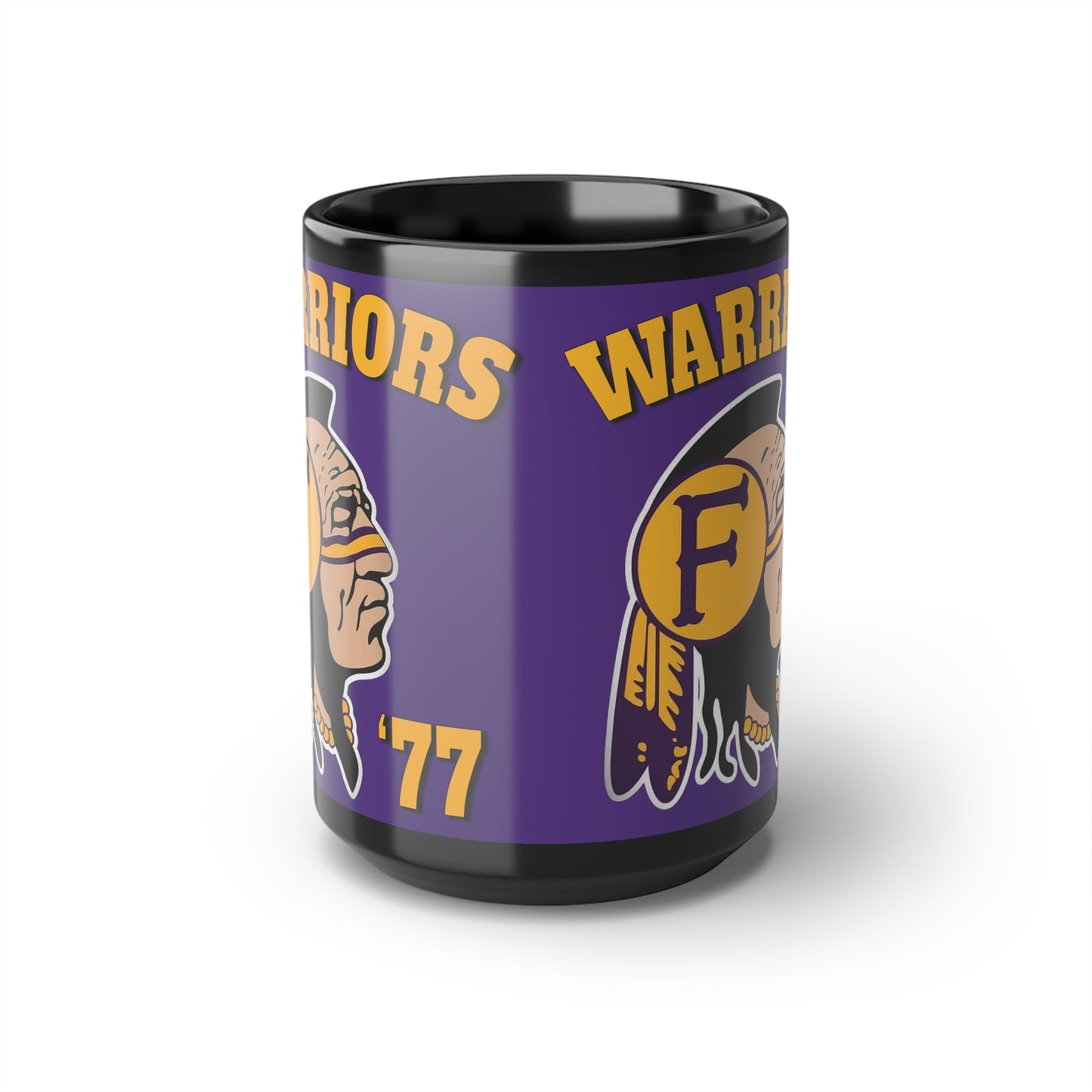 77 Fresno High Warriors - Black Mug, 15oz