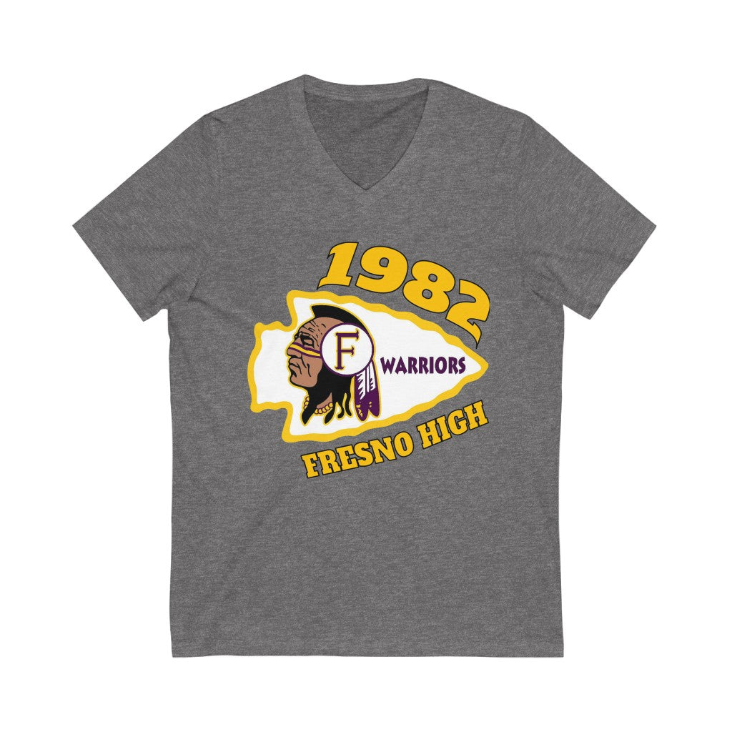 1982 Fresno High Warriors - Unisex Jersey Short Sleeve V-Neck Tee