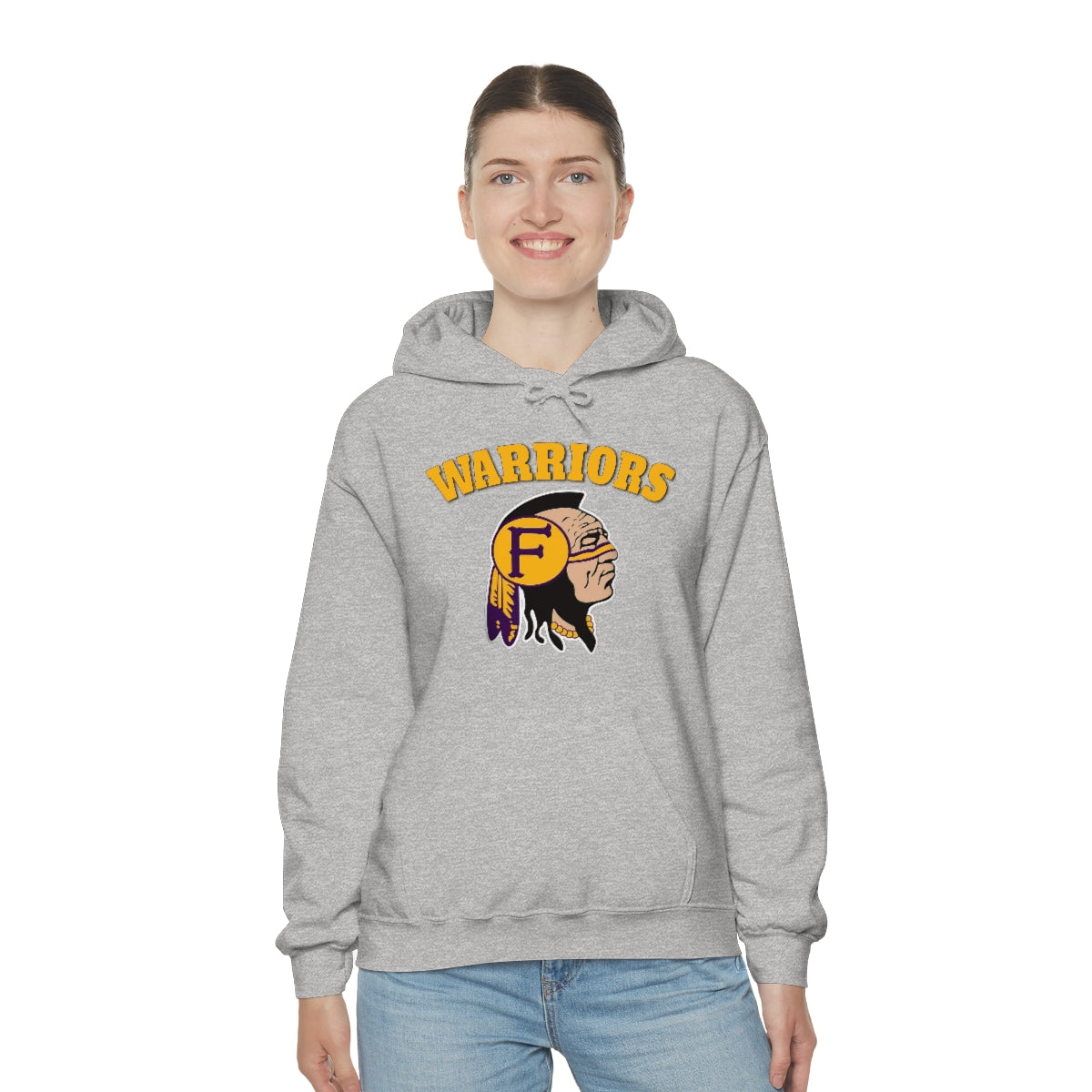 Warriors Indian Head - Unisex Heavy Blend™ Hooded Sweatshirt