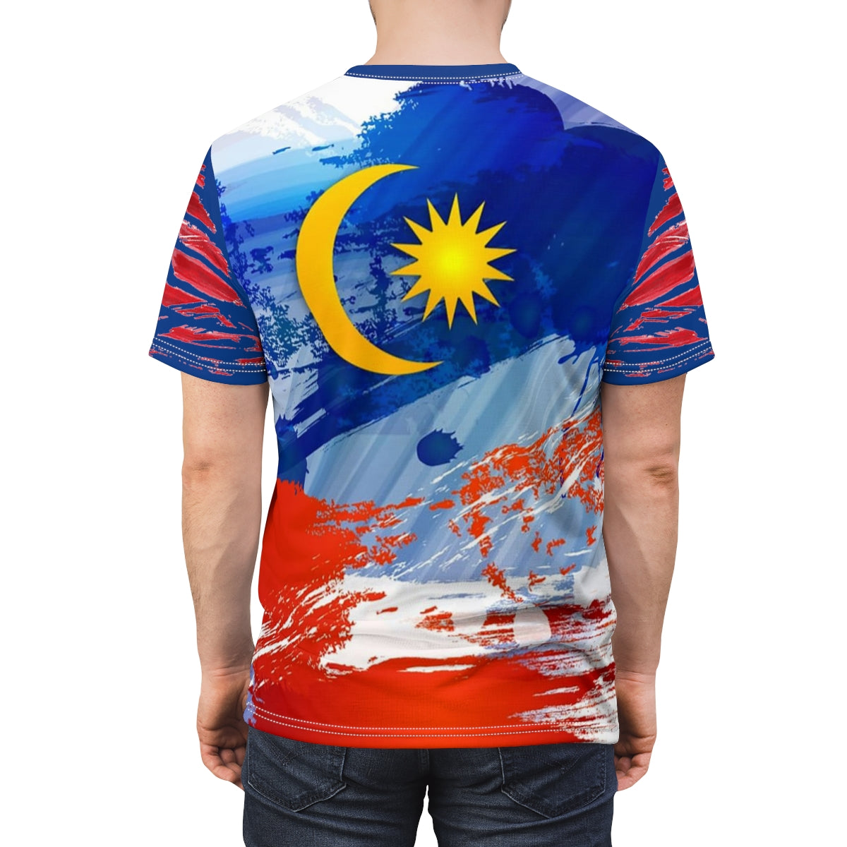 Malaysia Colour Navy Blue  - Unisex AOP Cut & Sew Tee