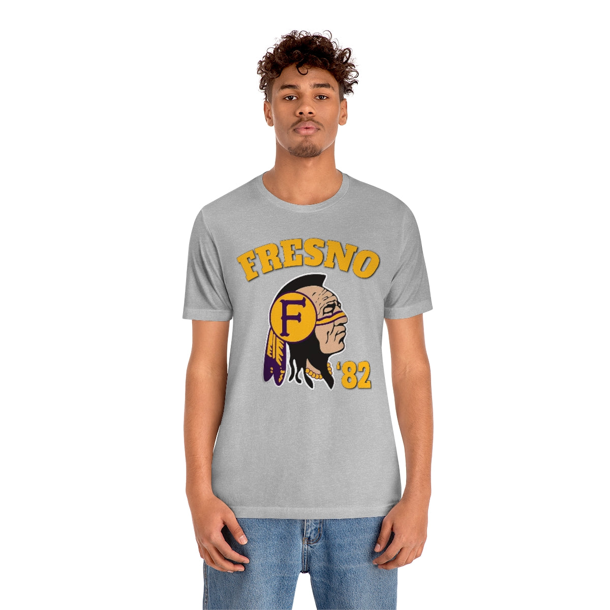 82 Fresno Indian Logo - Unisex Jersey Short Sleeve Tee