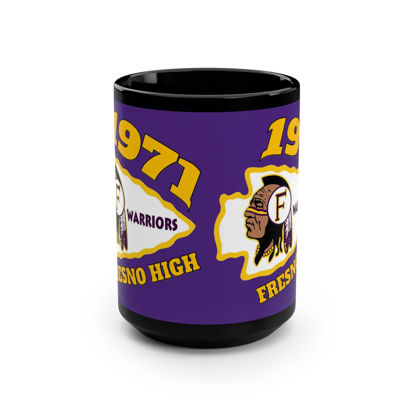 1971 Fresno High Arrowhead - Black Mug, 15oz