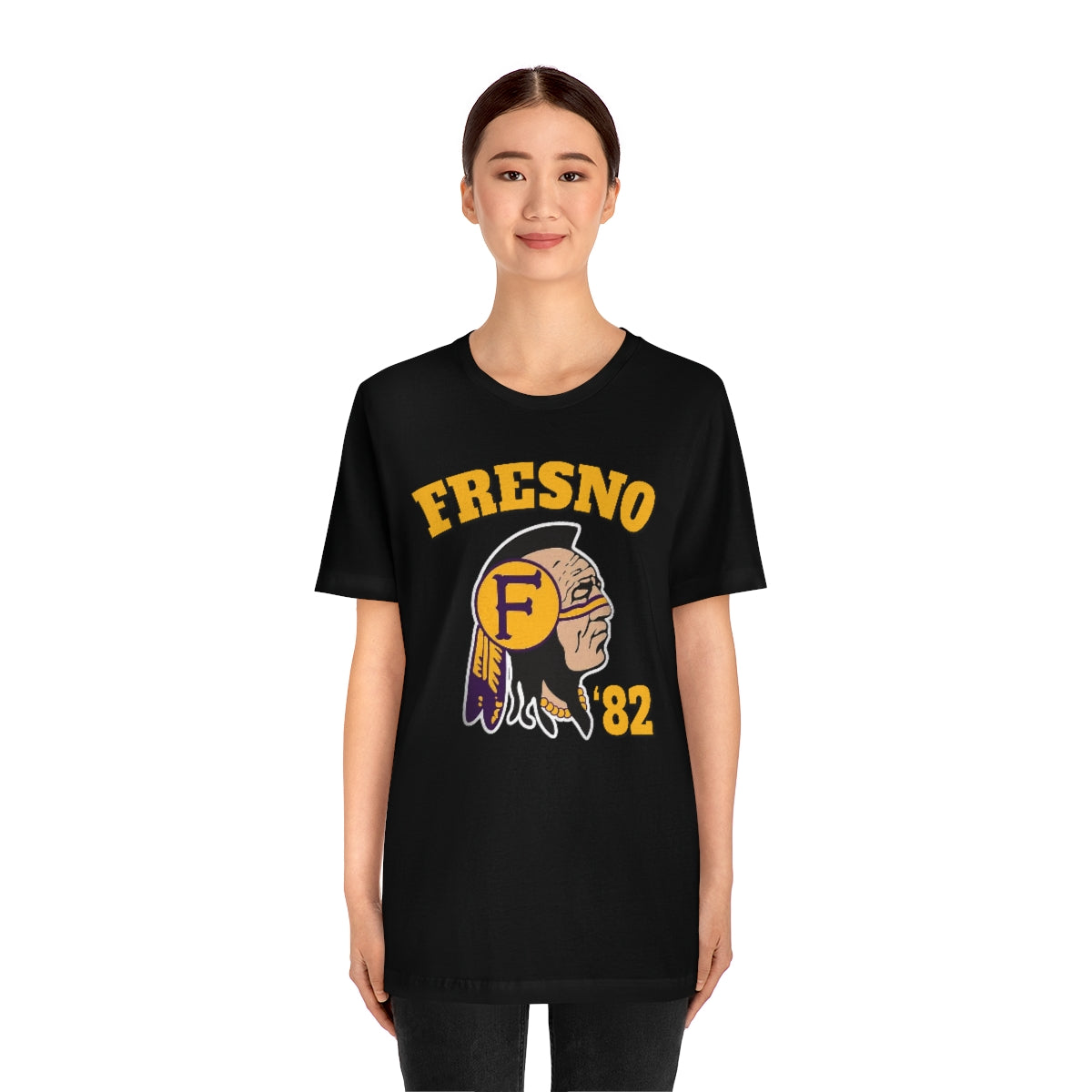 82 Fresno Indian Logo - Unisex Jersey Short Sleeve Tee