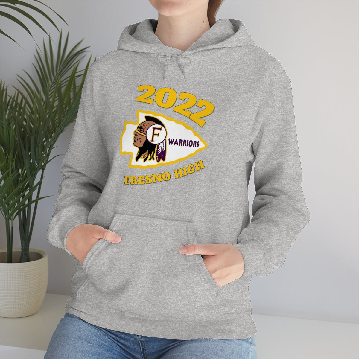 2022 Fresno High Tomahawk Logo - Unisex Heavy Blend™ Hooded Sweatshirt