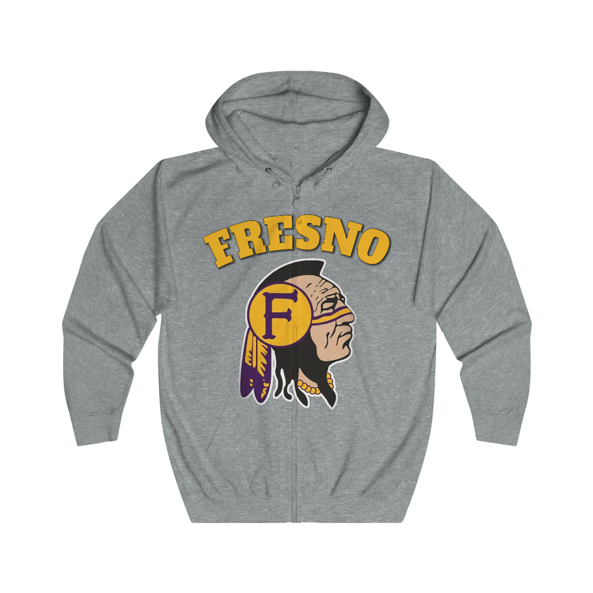 Fresno Indian Logo - Unisex Full Zip Hoodie