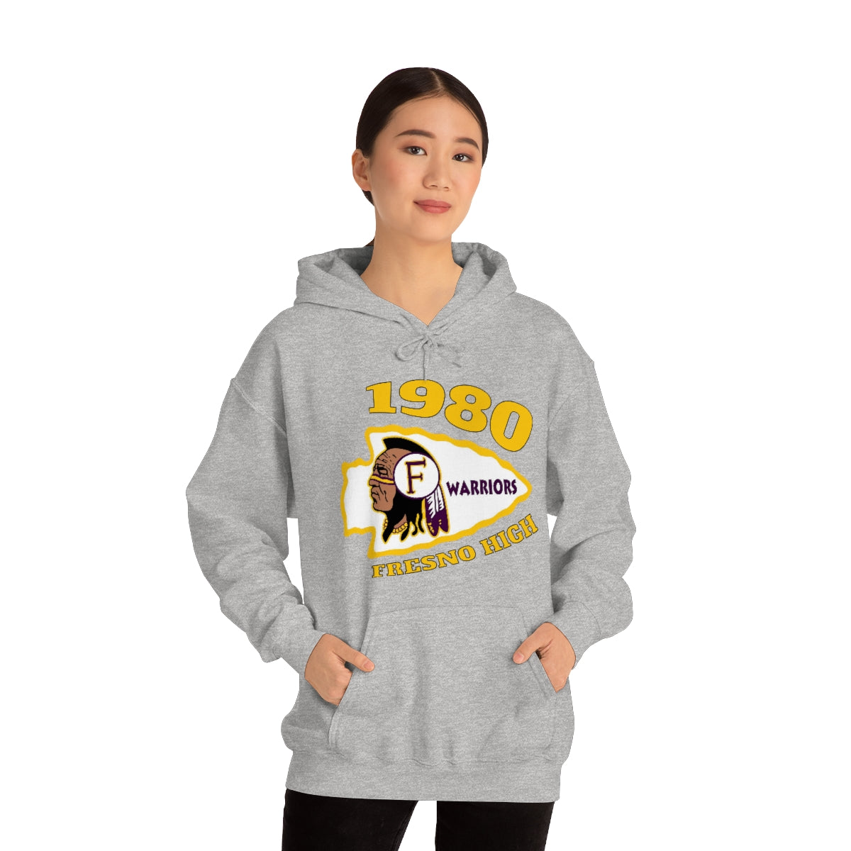 1980 Fresno High Warriors Tomahawk - Unisex Heavy Blend™ Hooded Sweatshirt