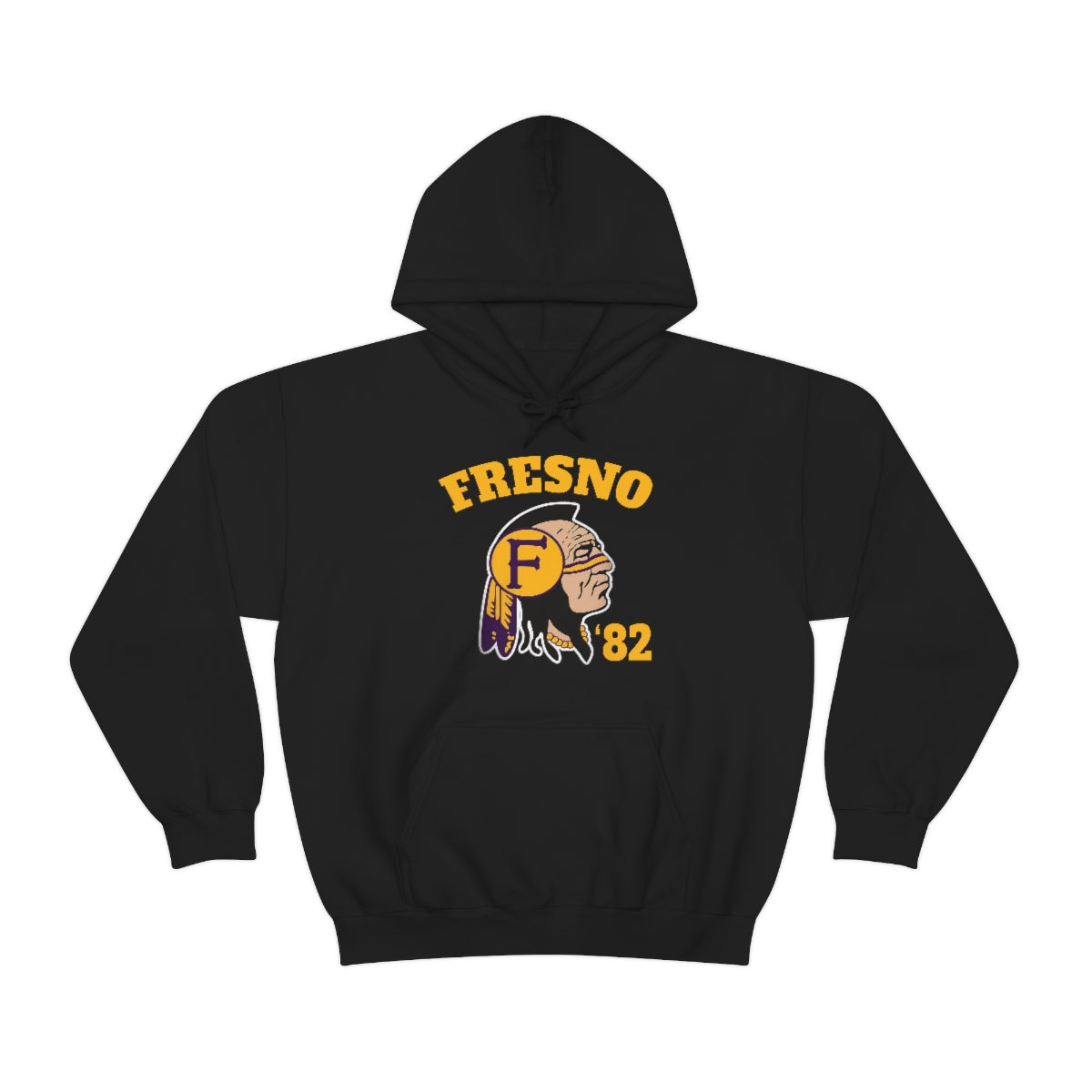 82 Fresno Indian Logo - Unisex Heavy Blend™ Hooded Sweatshirt