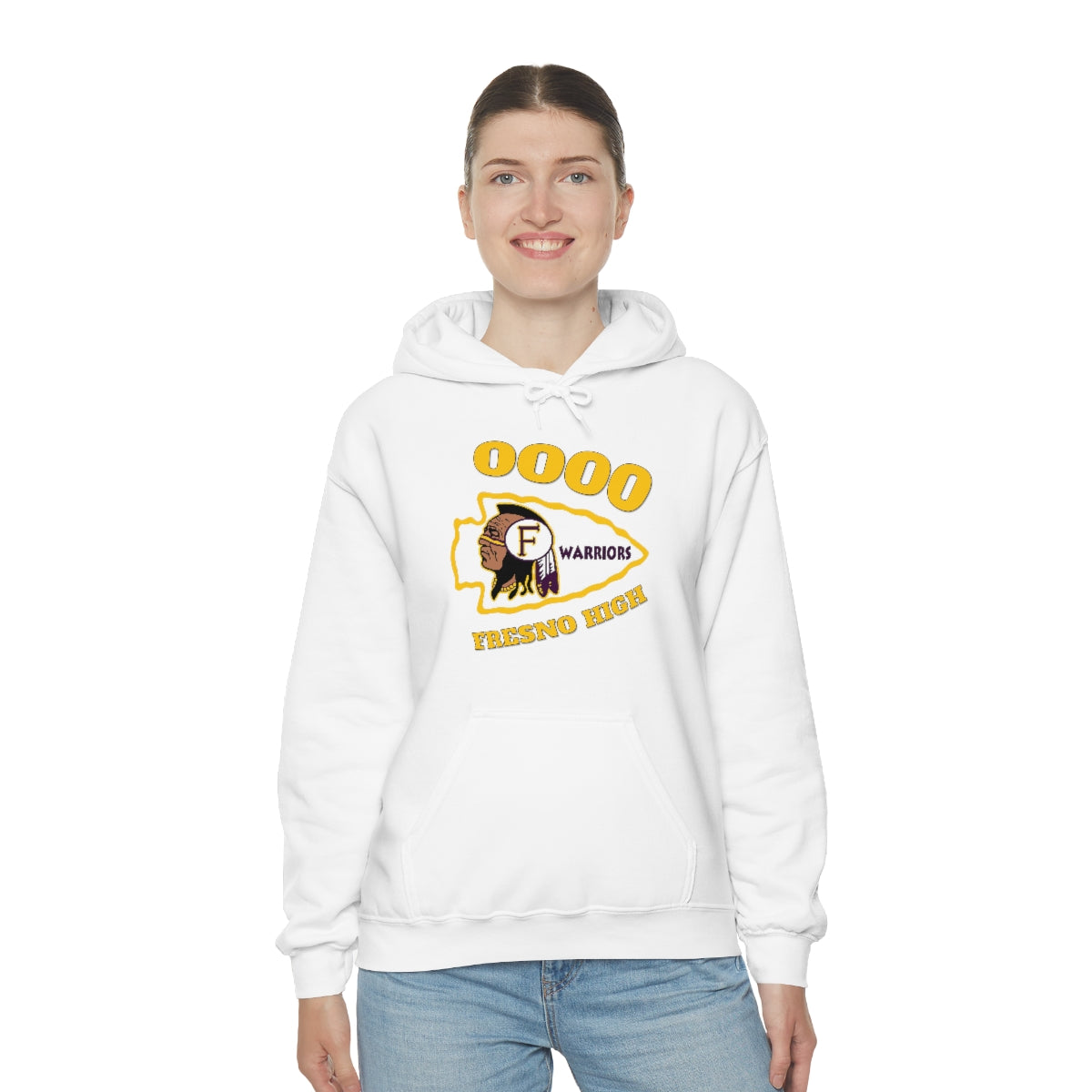 0000 Fresno High Tomahawk Logo - Unisex Heavy Blend™ Hooded Sweatshirt