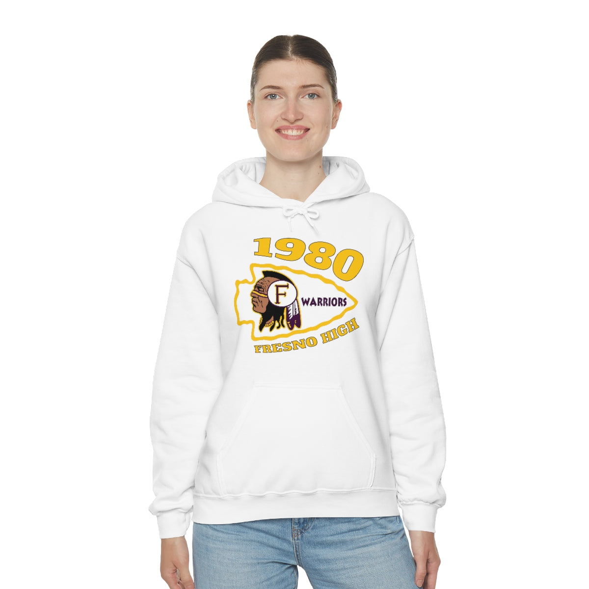 1980 Fresno High Warriors Tomahawk - Unisex Heavy Blend™ Hooded Sweatshirt