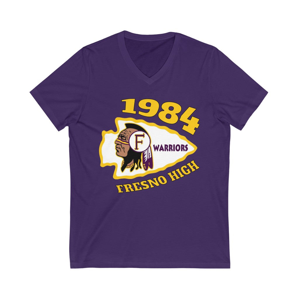 Fresno High Warriors 1984 - Unisex Jersey Short Sleeve V-Neck Tee