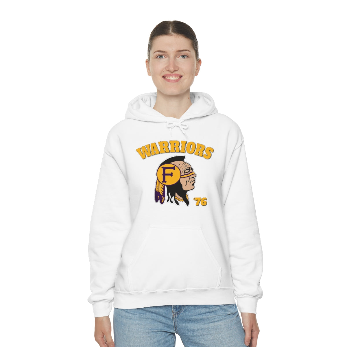 Warriors Indian Logo 76 - Unisex Heavy Blend™ Hooded Sweatshirt