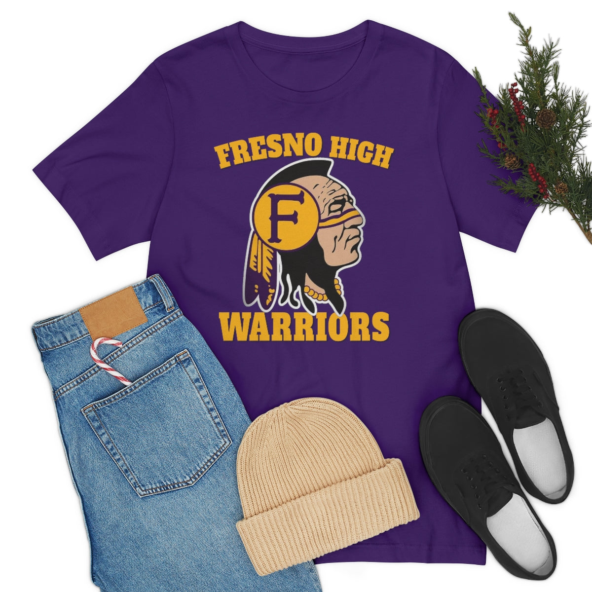 Fresno High Warriors Indian Head 3 - Bella Canvas 3001