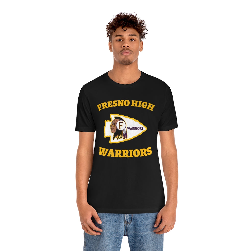 Fresno High Warriors - Curved Gold - Unisex Jersey Short Sleeve Tee