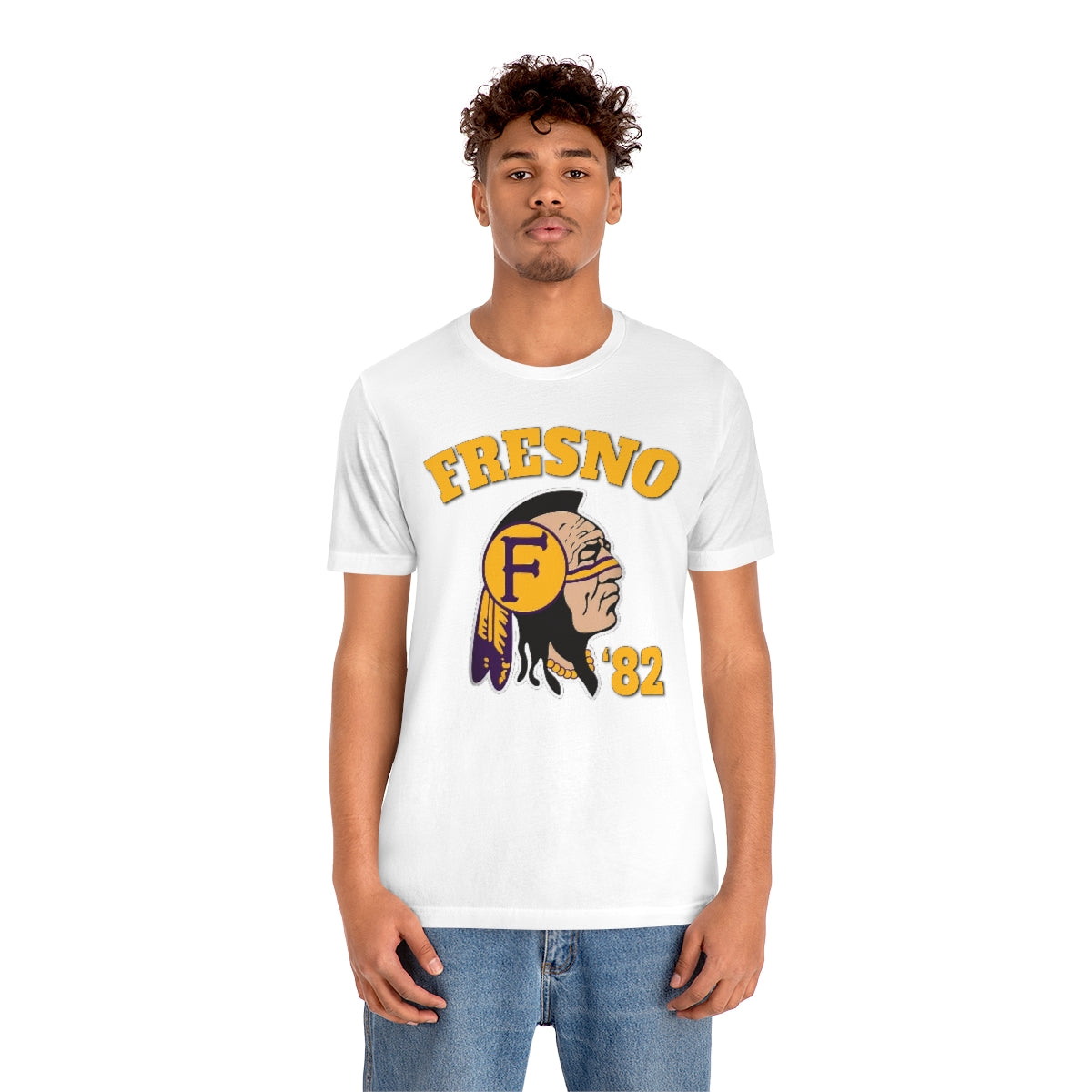 82 Fresno Indian Logo - Unisex Jersey Short Sleeve Tee