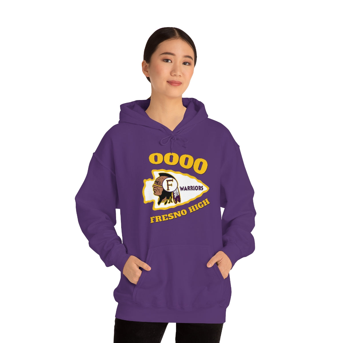 0000 Fresno High Tomahawk Logo - Unisex Heavy Blend™ Hooded Sweatshirt