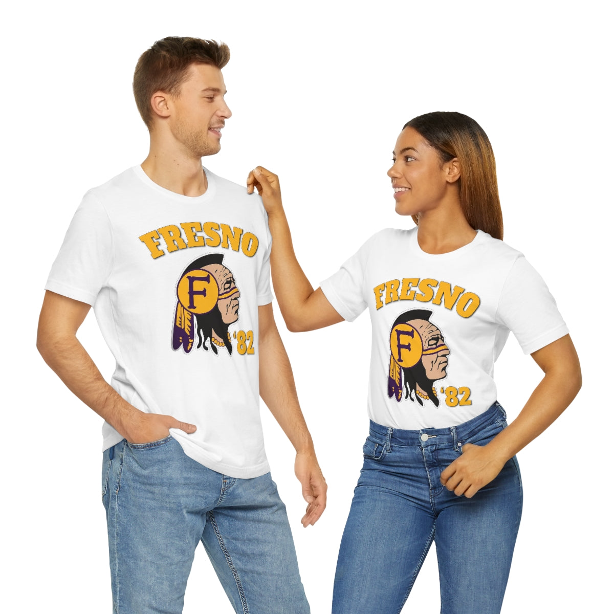 82 Fresno Indian Logo - Unisex Jersey Short Sleeve Tee