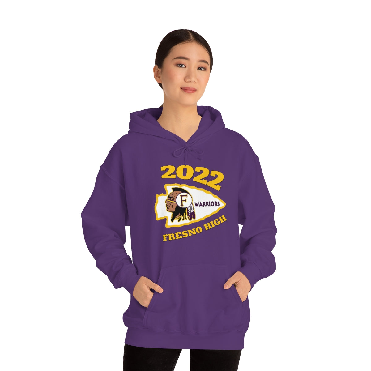 2022 Fresno High Tomahawk Logo - Unisex Heavy Blend™ Hooded Sweatshirt