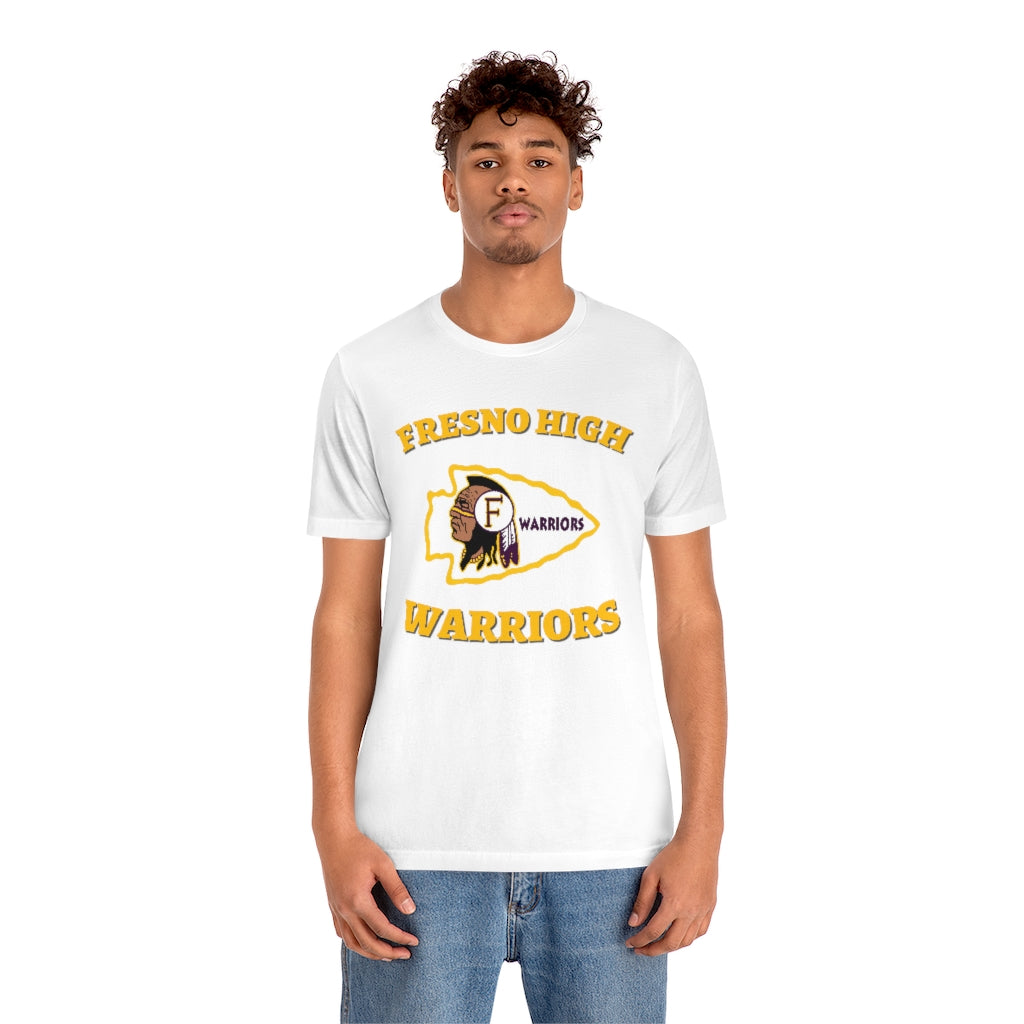 Fresno High Warriors - Curved Gold - Unisex Jersey Short Sleeve Tee