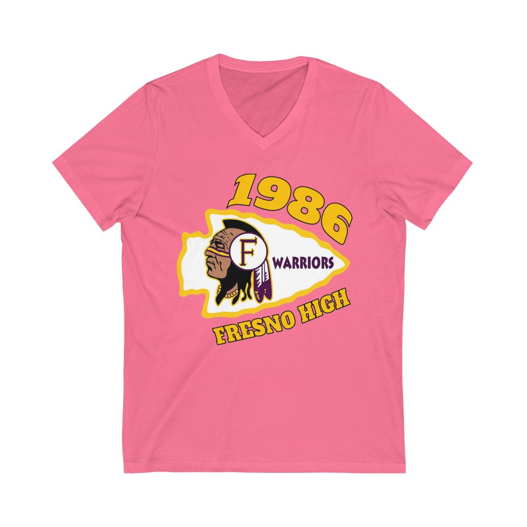 Fresno High Warriors 1986 - Unisex Jersey Short Sleeve V-Neck Tee