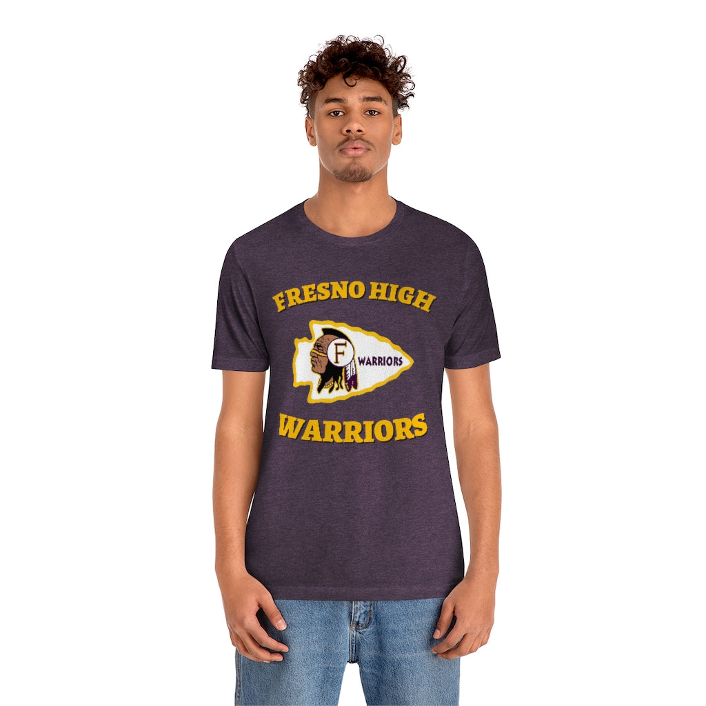 Fresno High Warriors - Curved Gold - Unisex Jersey Short Sleeve Tee