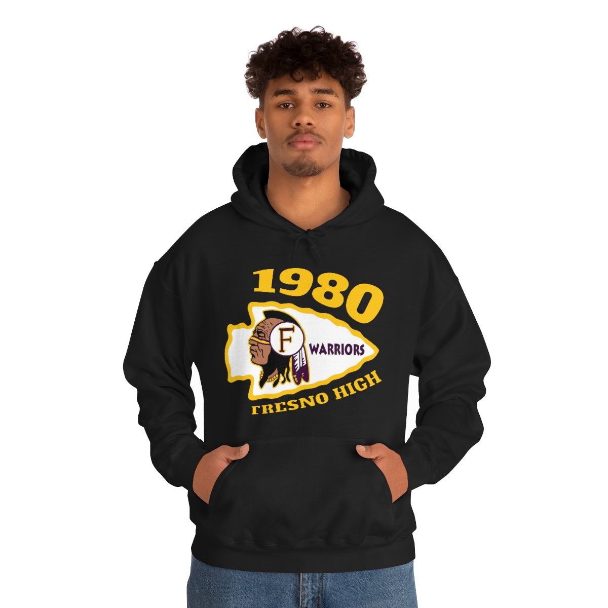 1980 Fresno High Warriors Tomahawk - Unisex Heavy Blend™ Hooded Sweatshirt