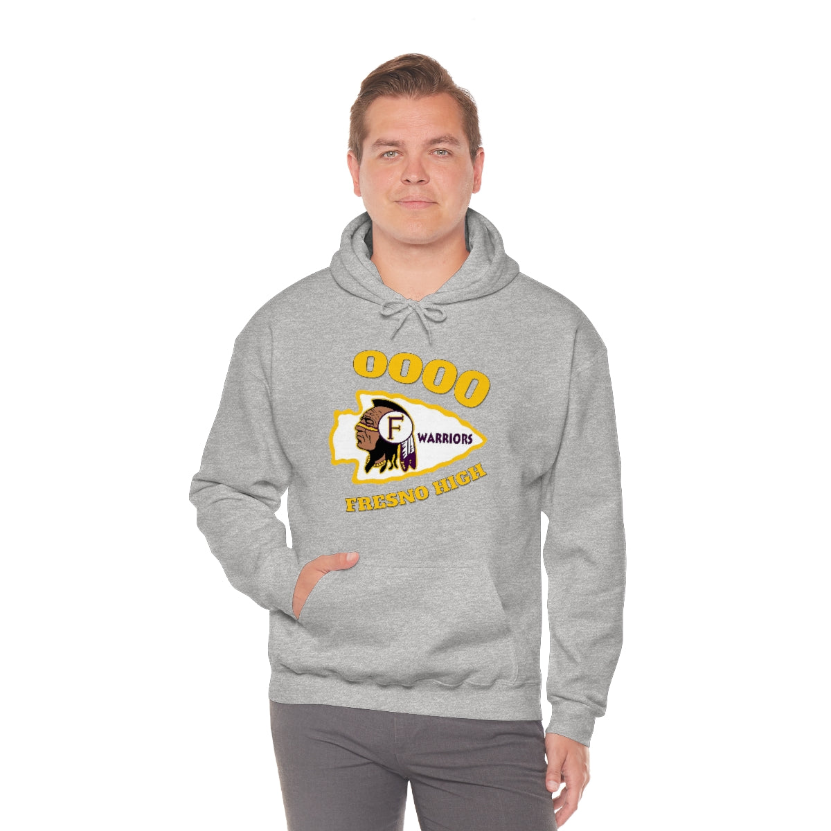 0000 Fresno High Tomahawk Logo - Unisex Heavy Blend™ Hooded Sweatshirt