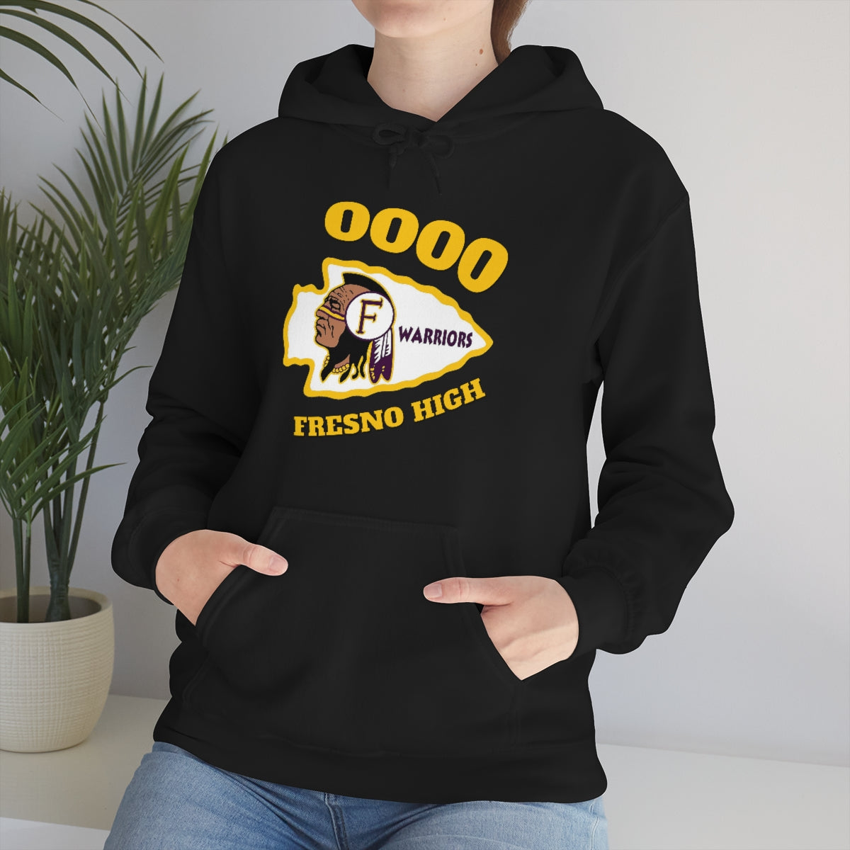 0000 Fresno High Tomahawk Logo - Unisex Heavy Blend™ Hooded Sweatshirt