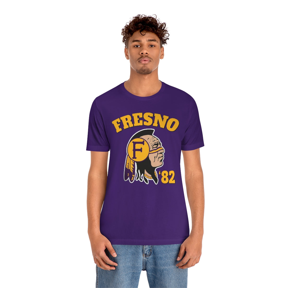 82 Fresno Indian Logo - Unisex Jersey Short Sleeve Tee