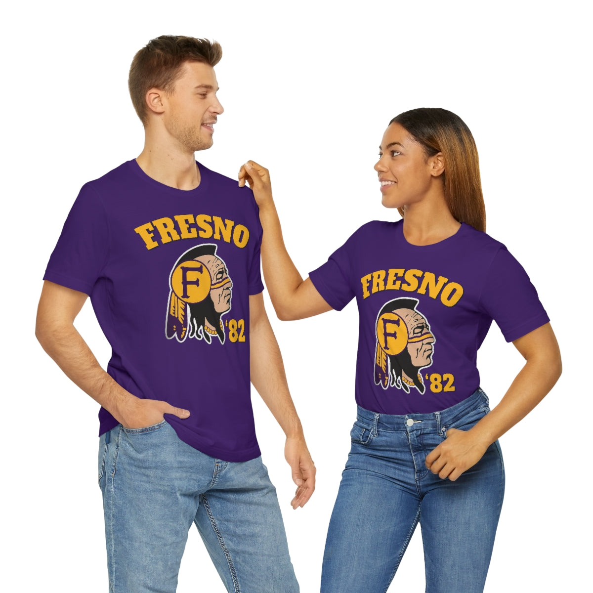 82 Fresno Indian Logo - Unisex Jersey Short Sleeve Tee